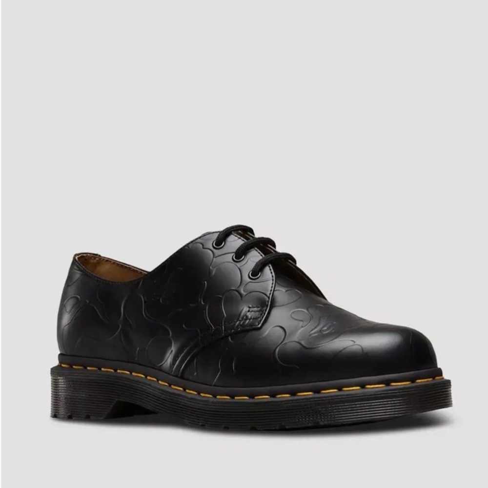 BAPE x Dr. Martens 1461 Black Embossed Leather Oxfords